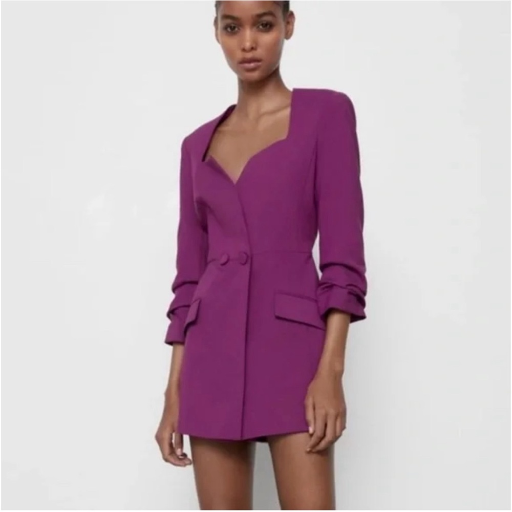 Zara Double Blazer Rumper Purple